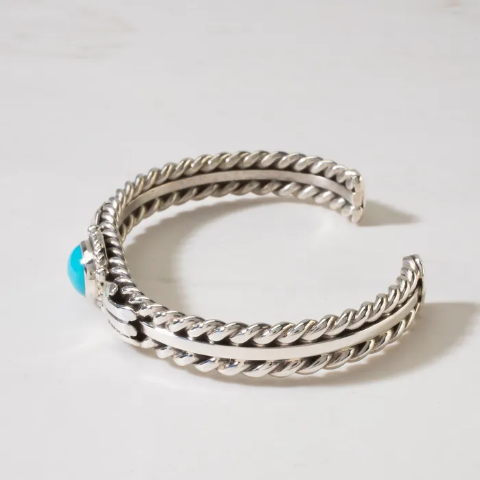 Rings Kalifano Sleeping Beauty Turquoise Navajo USA Native American Made 925 Sterling Silver Cuff
