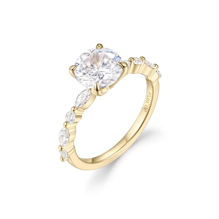 Rings LJ Marquise Accent Solitaire engagement Ring