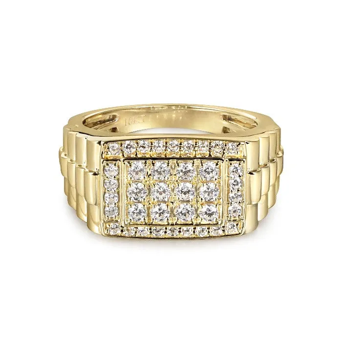 Rings LJ Rectangular Diamond Cluster Ring