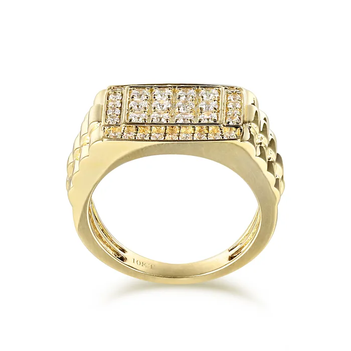 Rings LJ Rectangular Diamond Cluster Ring