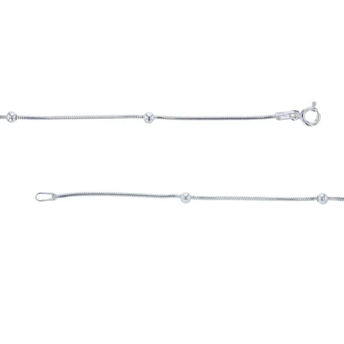 Rings Silver Sterling Silver SilverPlated Ecoat 300mm 16 Snake Bead Station Chain Rings Silver Sterling Silver SilverPlated Ecoat 300mm 16 Snake Bead Station Chain