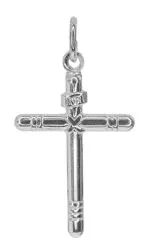 Rings Sterling Silver 3mm Rounded Semi Tube Cross Silver