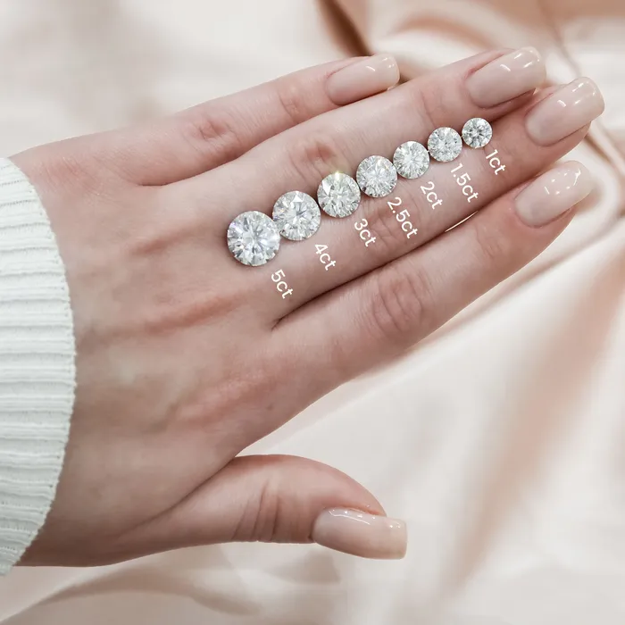Round Cut Moissanite Engagement Ring Twisted Stone Set Shoulders Flawless Moissanite Rings