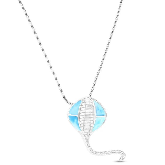 Silver Necklaces Sterling Silver Rhodium Larimar Textured Stingray 22 Round Snake Adjustable Necklace Silver Necklaces Sterling Silver Rhodium Larimar Textured Stingray 22 Round Snake Adjustable Necklace