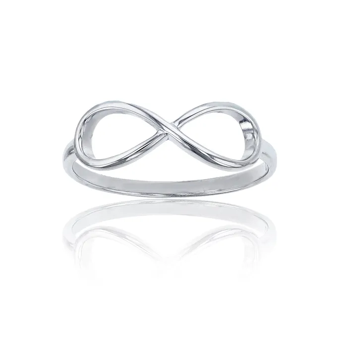 Silver Sterling Silver Rhodium High Polished Infinity Ring Rings