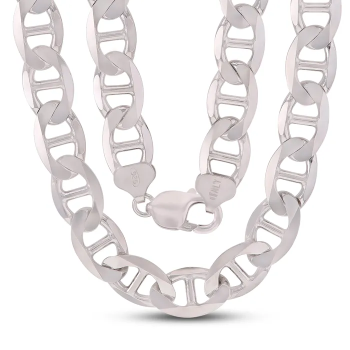 Sterling Silver 915mm Solid Mariner Anchor Pave Diamond Cut Chain NecklaceRhodium Plated 14K Yellow Plated or Two Tone Lobster Lock Silver Necklaces Sterling Silver 915mm Solid Mariner Anchor Pave Diamond Cut Chain NecklaceRhodium Plated 14K Yellow Plated or Two Tone Lobster Lock Silver Necklaces