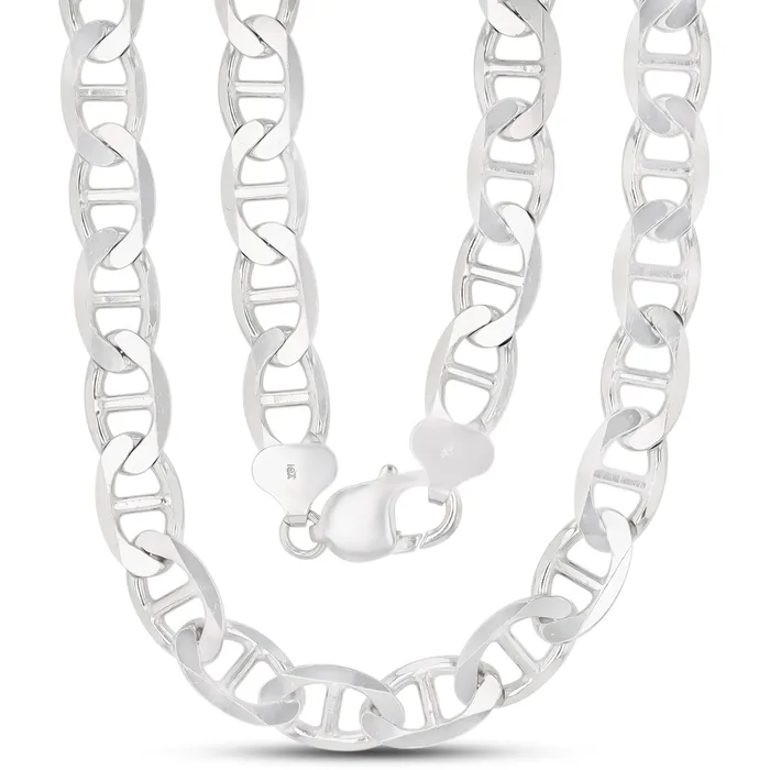 Sterling Silver 915mm Solid Mariner Anchor Pave Diamond Cut Chain NecklaceRhodium Plated 14K Yellow Plated or Two Tone Lobster Lock Silver Necklaces Sterling Silver 915mm Solid Mariner Anchor Pave Diamond Cut Chain NecklaceRhodium Plated 14K Yellow Plated or Two Tone Lobster Lock Silver Necklaces