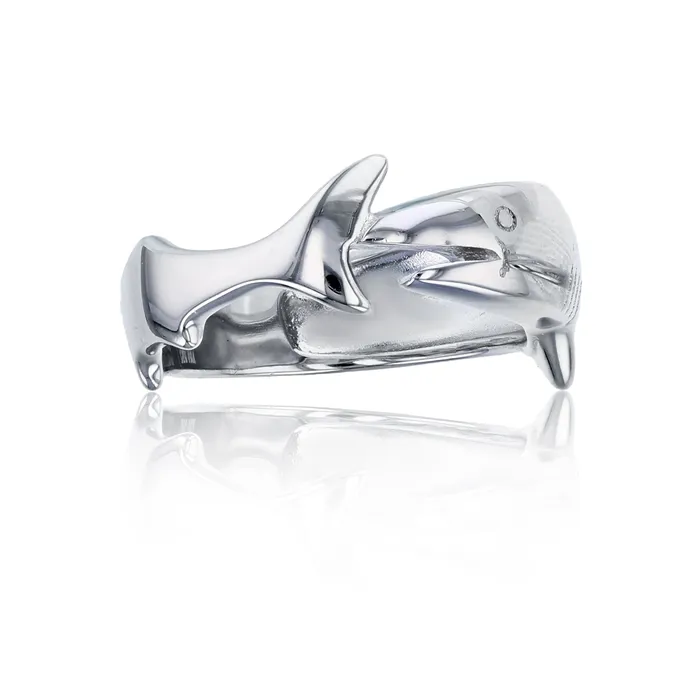 Sterling Silver Circling Shark RIng Silver Rings