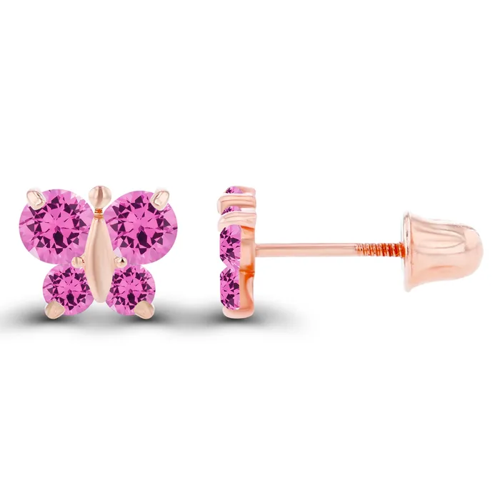 Sterling Silver Rhodium 175mm 250mm Round Amethyst Butterfly Screwback Earring Silver Earrings Sterling Silver Rhodium 175mm 250mm Round Amethyst Butterfly Screwback Earring Silver Earrings