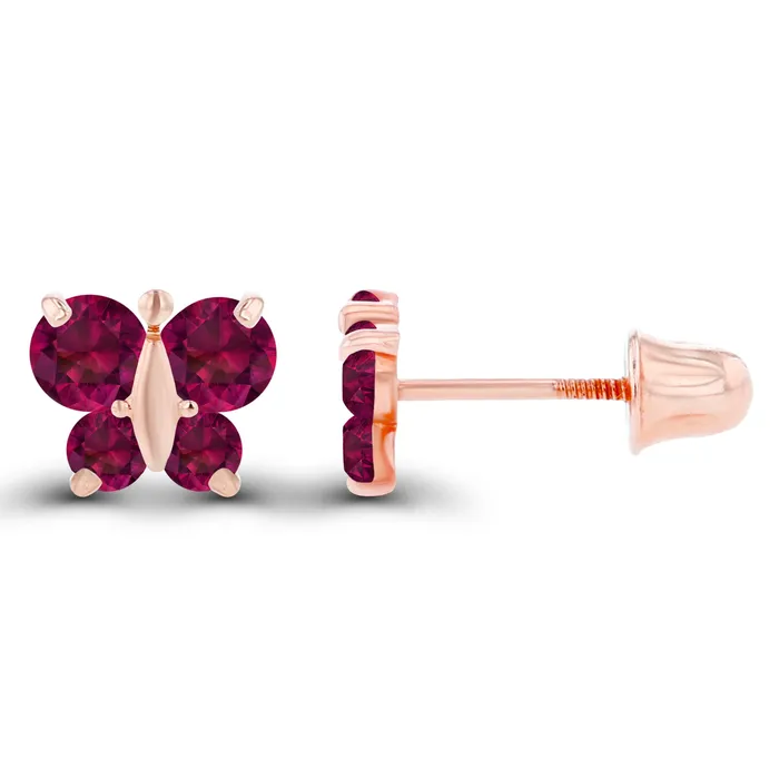 Sterling Silver Rhodium 175mm 250mm Round Amethyst Butterfly Screwback Earring Silver Earrings Sterling Silver Rhodium 175mm 250mm Round Amethyst Butterfly Screwback Earring Silver Earrings
