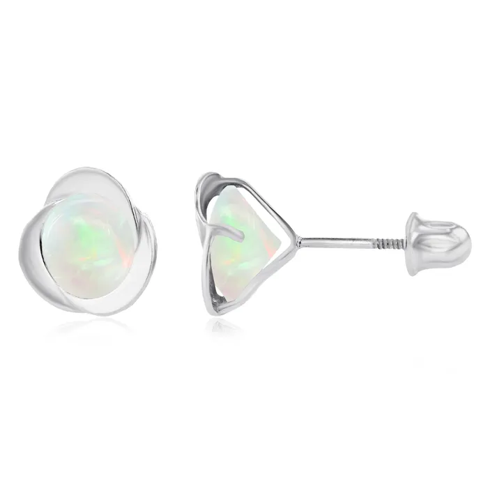 Sterling Silver Rhodium 6mm Round Amethyst Invert Screwback Earrings Silver Earrings