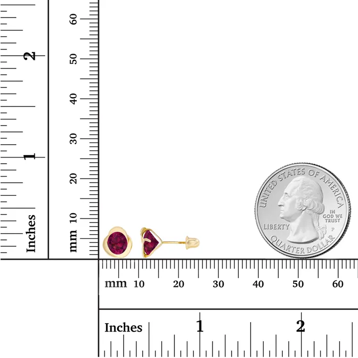 Sterling Silver Rhodium 6mm Round Amethyst Invert Screwback Earrings Silver Earrings
