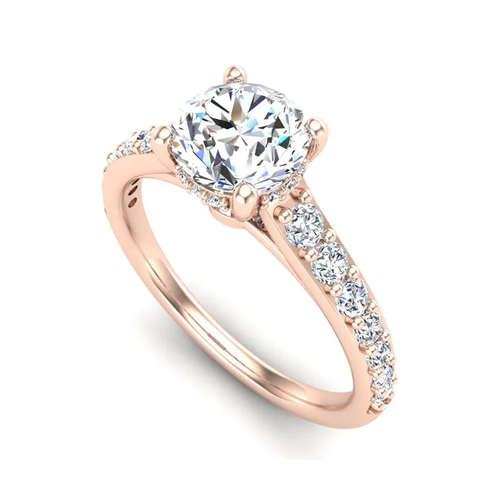 The Diamond Port Ring Builder Earrings SideStone14KT Rose Gold
