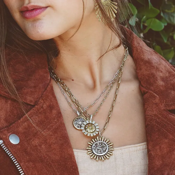 Waxing Poetic Made of Stars Spinner Pendant Necklaces