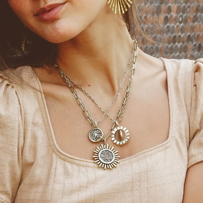 Waxing Poetic Made of Stars Spinner Pendant Necklaces